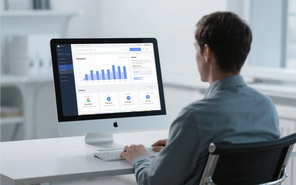 用户在电脑前浏览开奖官网,界面简洁明了